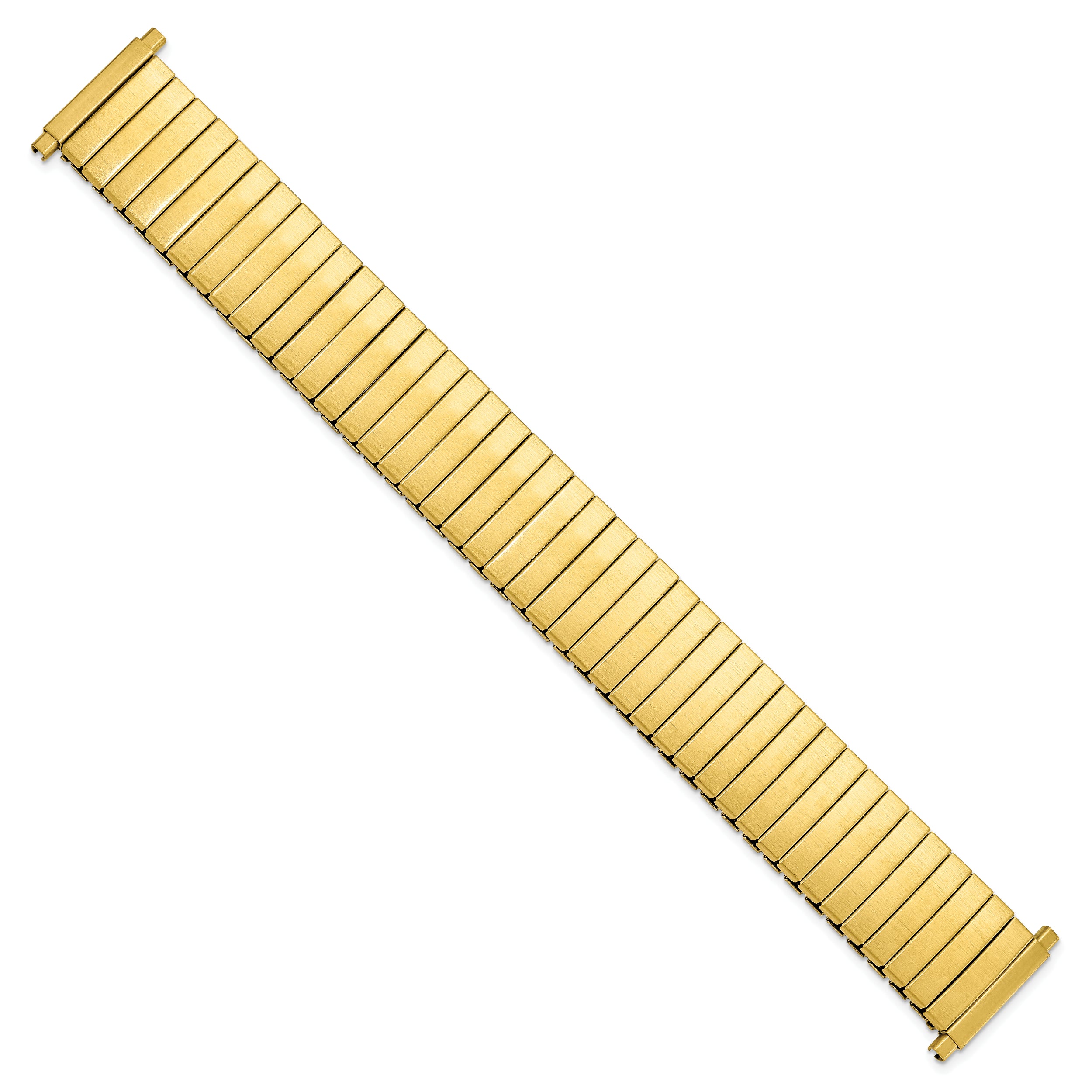 18-23mm Mens Satin Gold-tone Stainless Steel De-Flexo Expansion Link 6.75 inch Watch Band