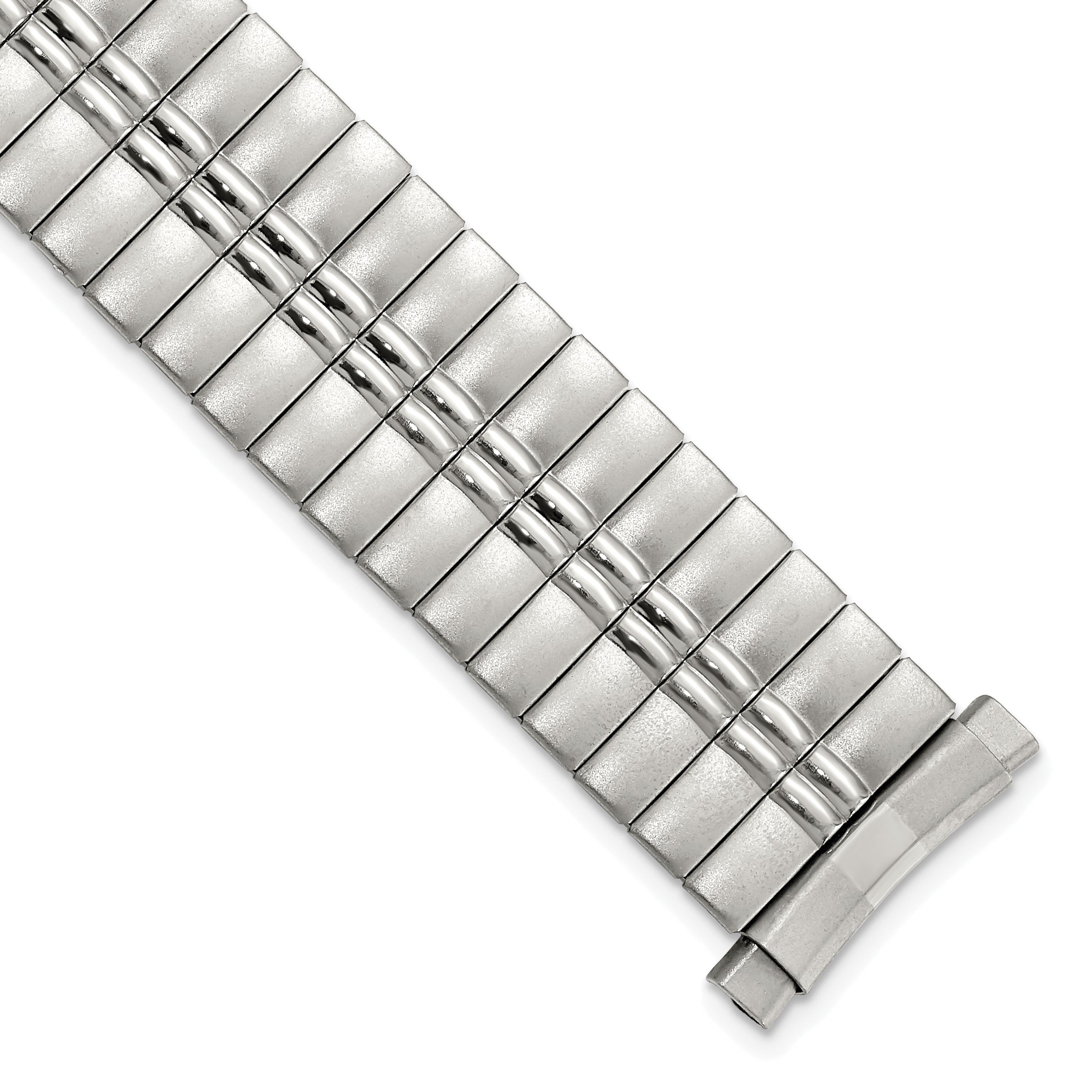 DeBeer 16-20mm Mens Sanded and Polished Stainless Steel De-Flexo Expansion Link 6.75 inch Watch Band