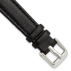 DeBeer 14mm Black Glove Leather with Silver-tone Panerai Style Buckle 6.75 inch Watch Band