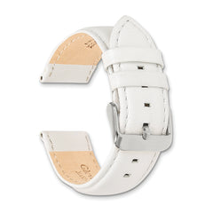 14mm White Glove Leather with Silver-tone Panerai Style Buckle 6.75 inch Watch Band