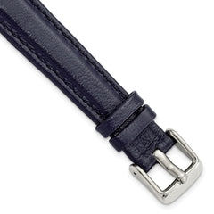 DeBeer 14mm Navy Glove Leather with Silver-tone Panerai Style Buckle 6.75 inch Watch Band