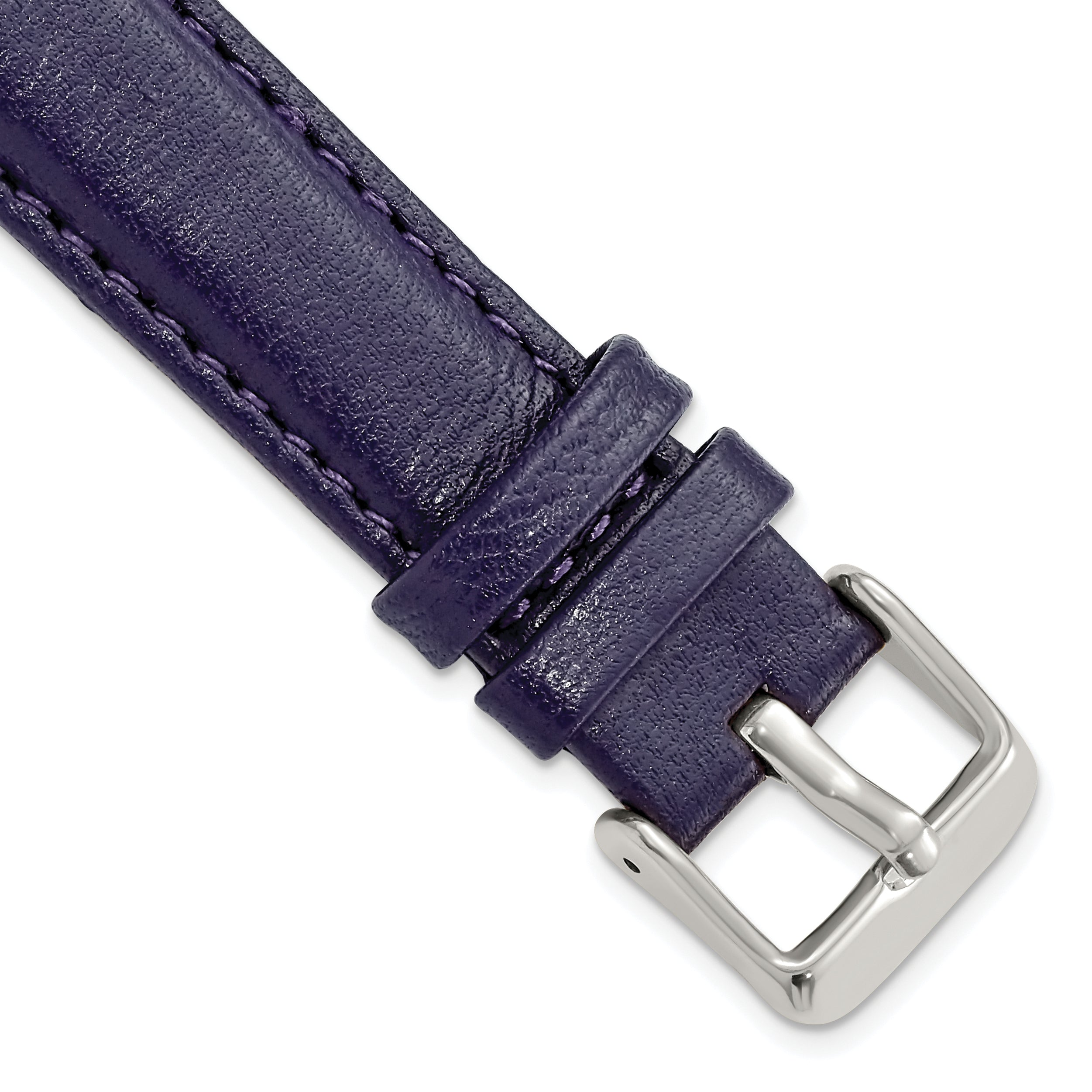 DeBeer 18mm Navy Glove Leather with Silver-tone Panerai Style Buckle 7.75 inch Watch Band