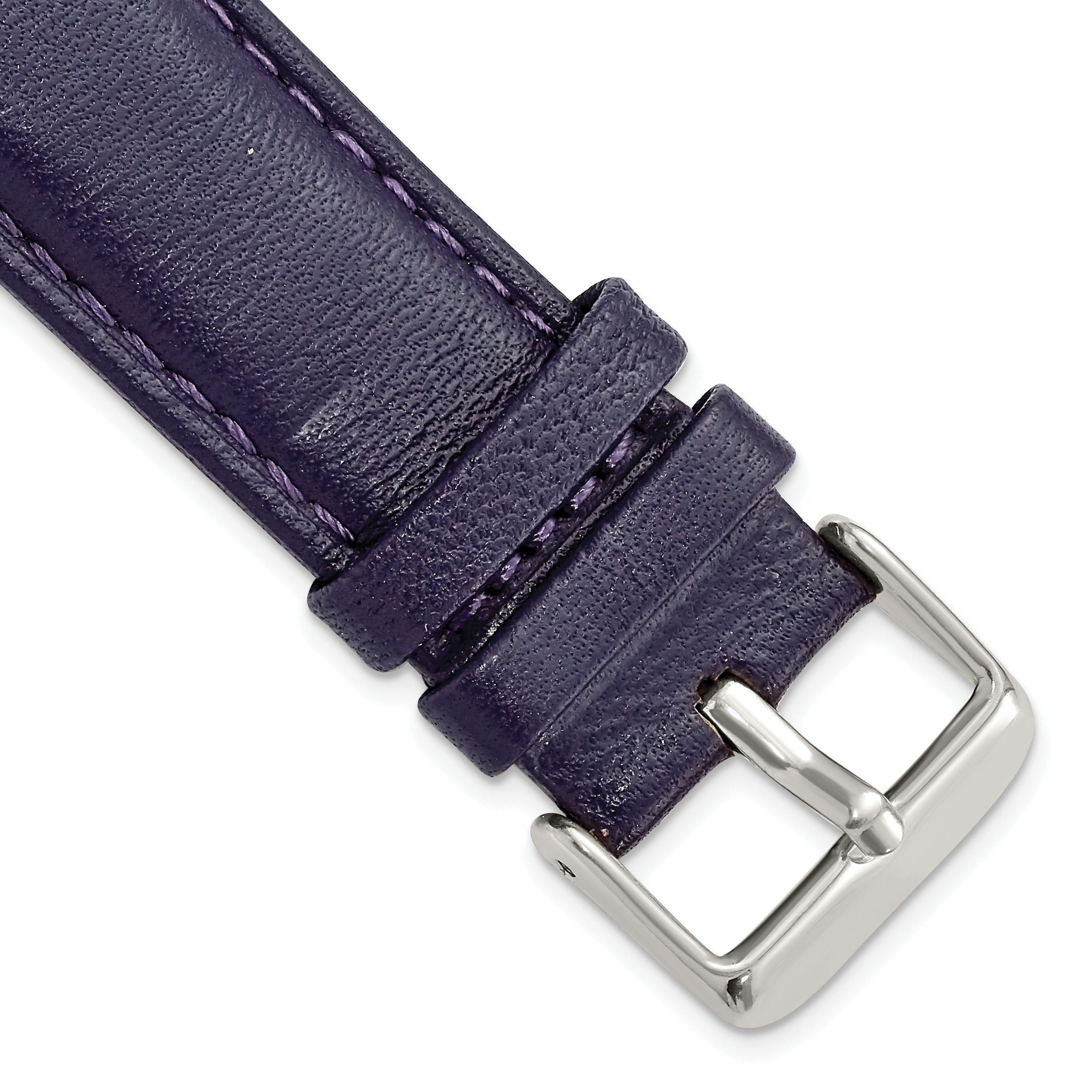 DeBeer 22mm Navy Glove Leather with Silver-tone Panerai Style Buckle 7.75  inch Watch Band