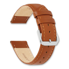 14mm Havana Italian Leather with Silver-tone Buckle 6.75 inch Watch Band