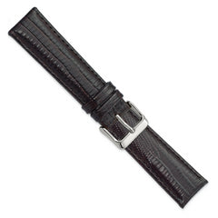 20mm Brown Teju Liz Grain Leather with Silver-tone Buckle 7.5 inch Watch Band