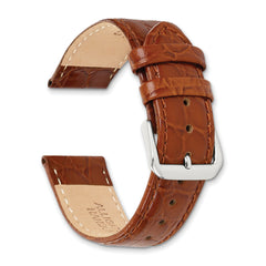 6mm Havana Alligator Grain Leather with Gold-tone Buckle 6.75 inch Watch Band