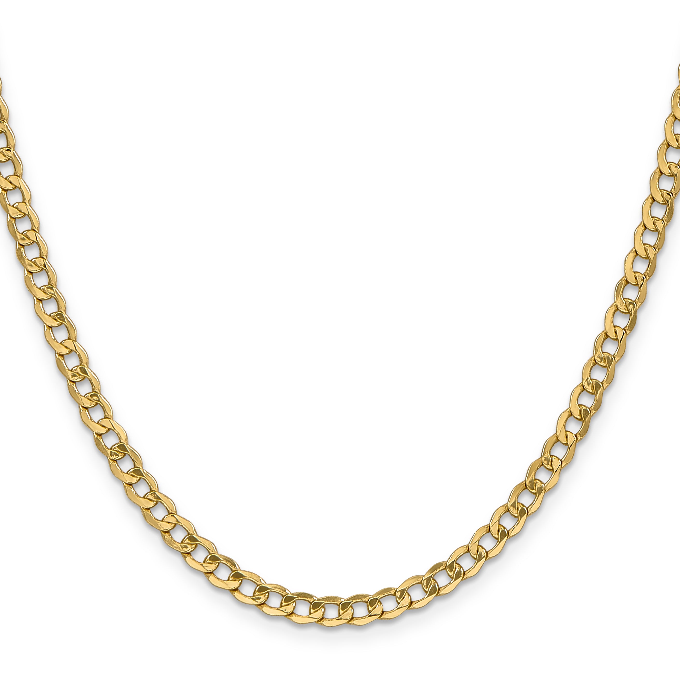 14K 16 inch 4.3mm Semi-Solid Curb with Lobster Clasp Chain