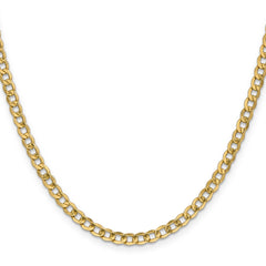 14K 16 inch 4.3mm Semi-Solid Curb with Lobster Clasp Chain