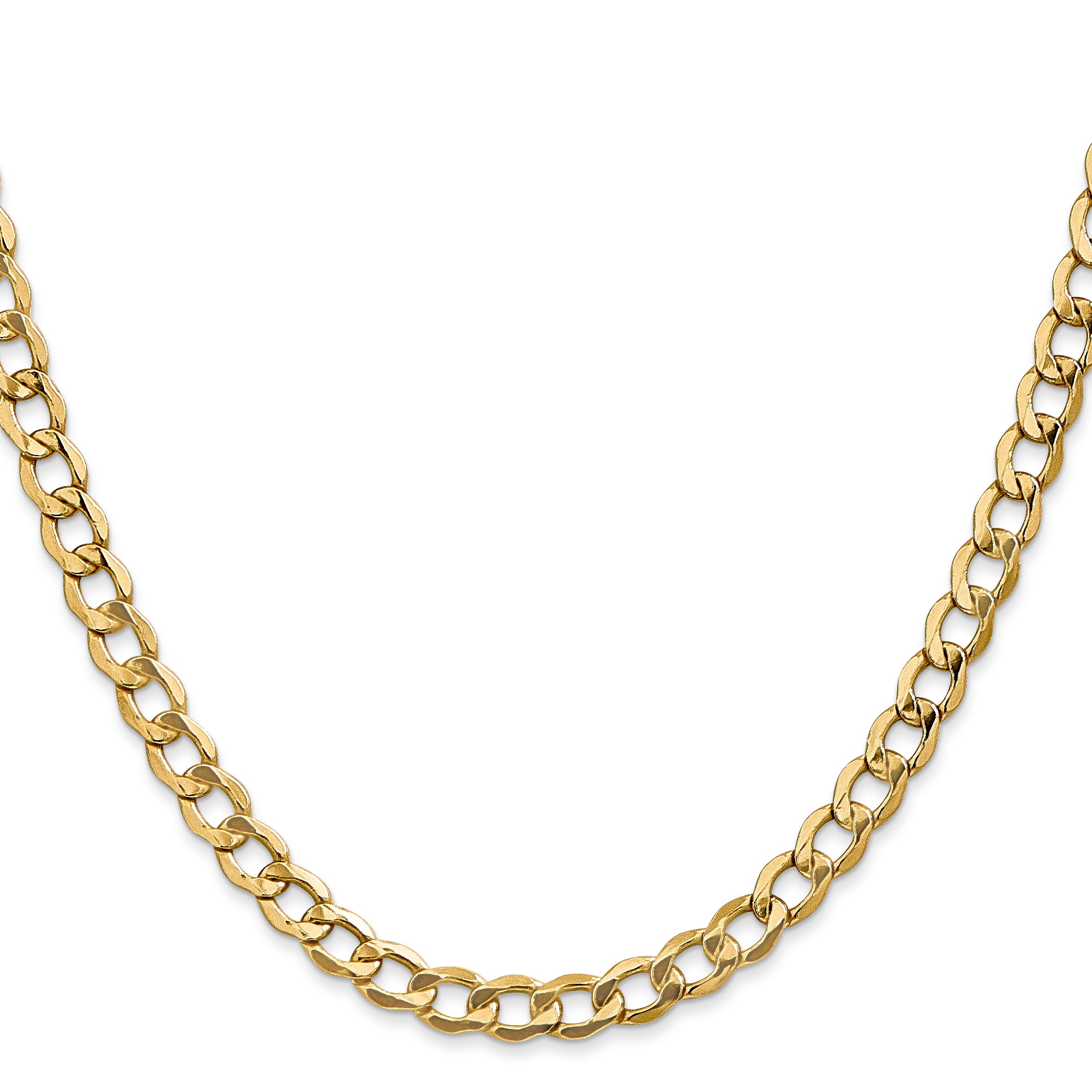 14K 16 inch 5.25mm Semi-Solid Curb with Lobster Clasp Chain