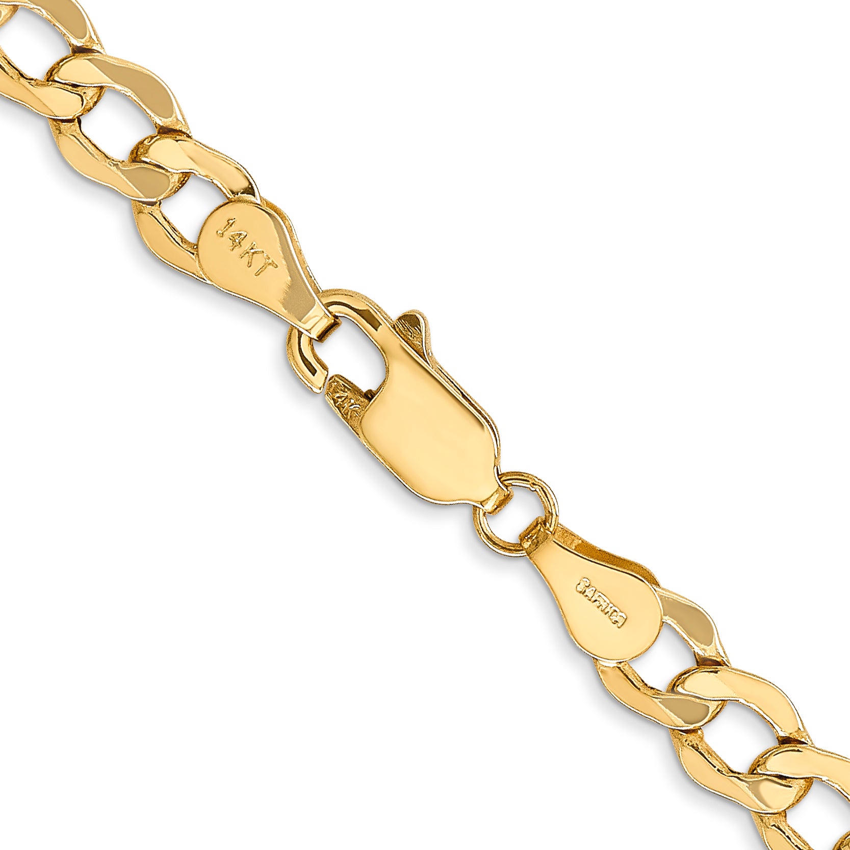 14K 16 inch 5.25mm Semi-Solid Curb with Lobster Clasp Chain