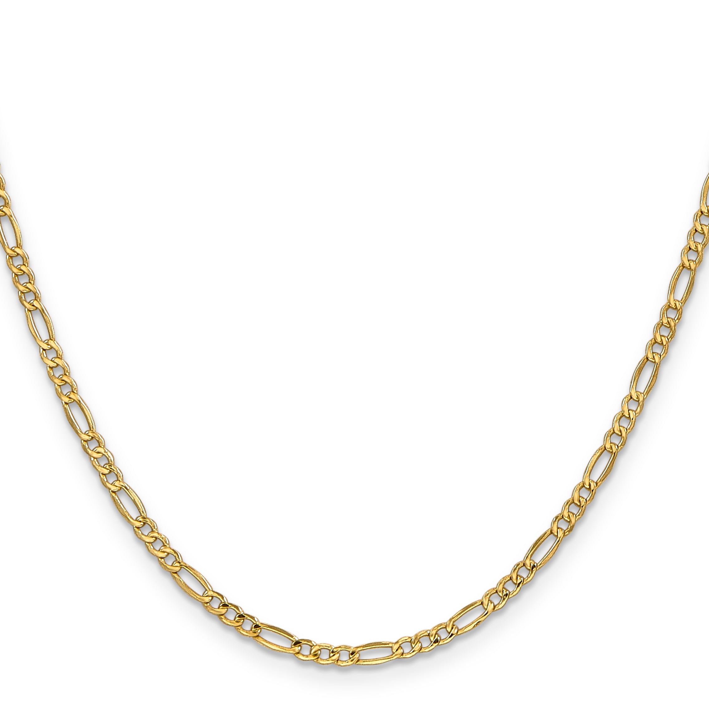 14K 16 inch 2.5mm Semi-Solid Figaro with Lobster Clasp Chain