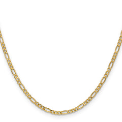 14K 16 inch 2.5mm Semi-Solid Figaro with Lobster Clasp Chain