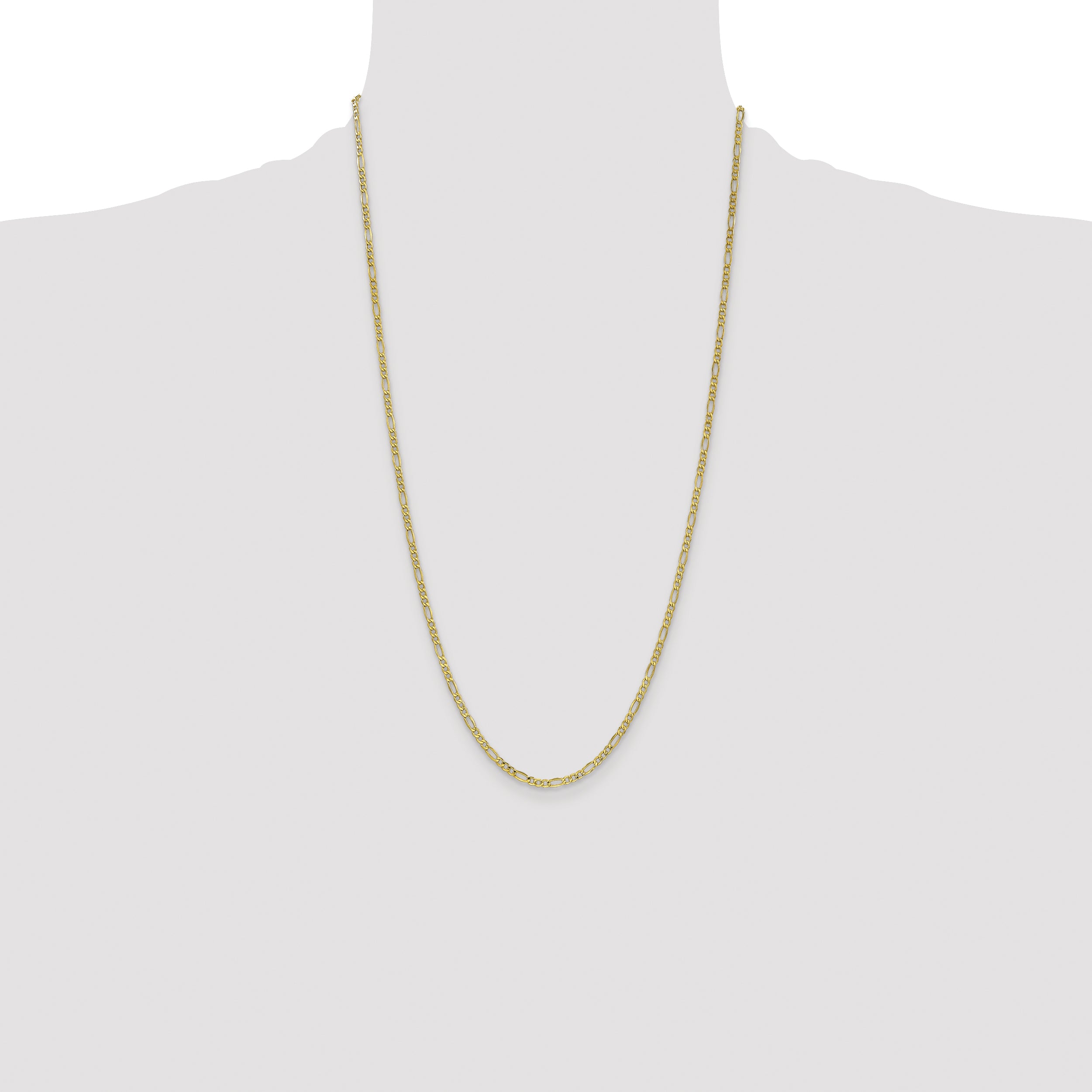 14K 16 inch 2.5mm Semi-Solid Figaro with Lobster Clasp Chain