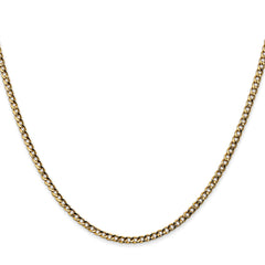 14K 16 inch 2.5mm Semi-Solid Curb with Lobster Clasp Chain