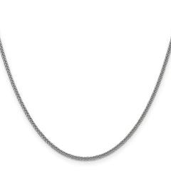 14K White Gold 16 inch 2mm Semi-Solid 3-Wire Wheat with Lobster Clasp Chain