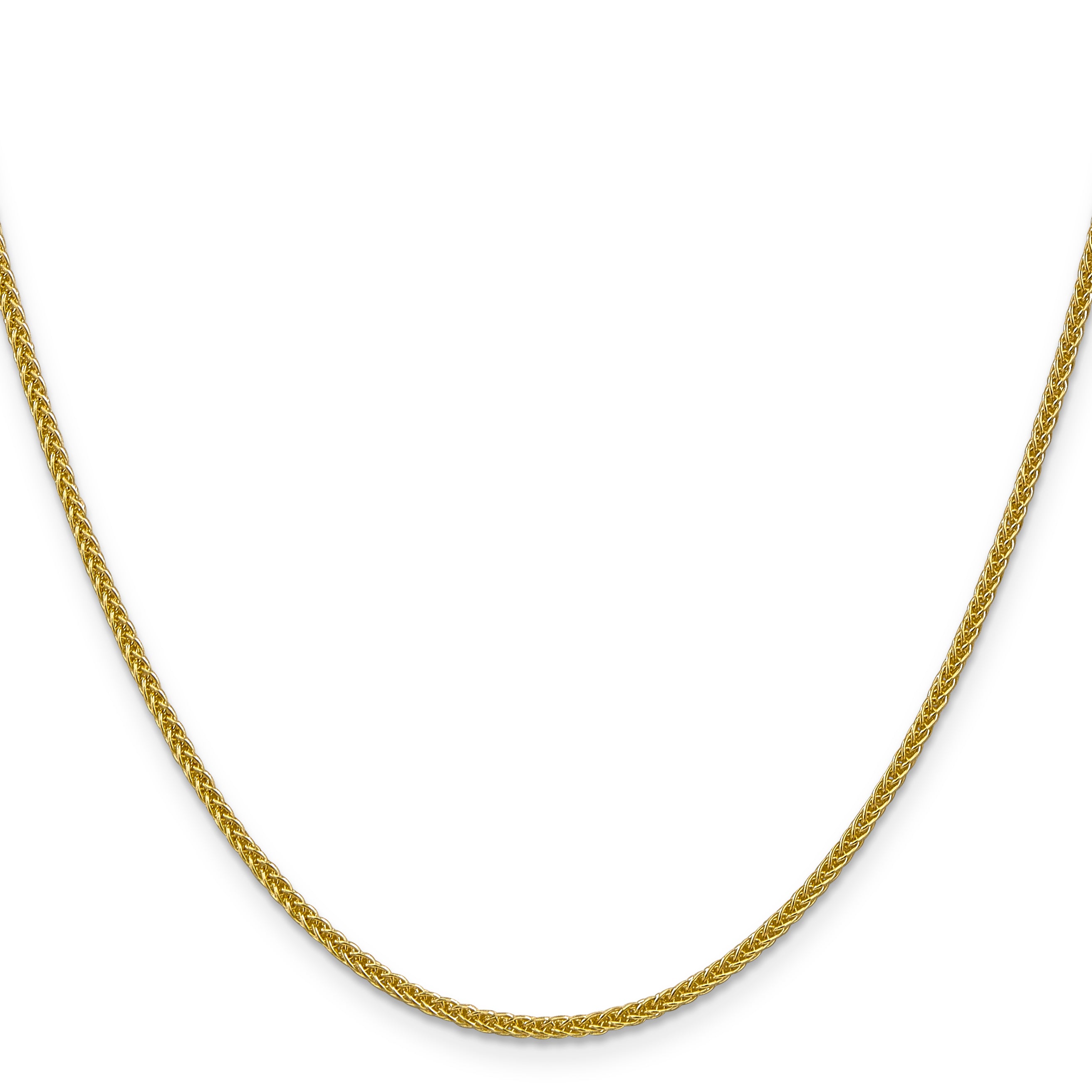 14K 16 inch 2mm Semi-Solid 3-Wire Wheat with Lobster Clasp Chain