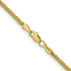 14K 16 inch 2mm Semi-Solid 3-Wire Wheat with Lobster Clasp Chain