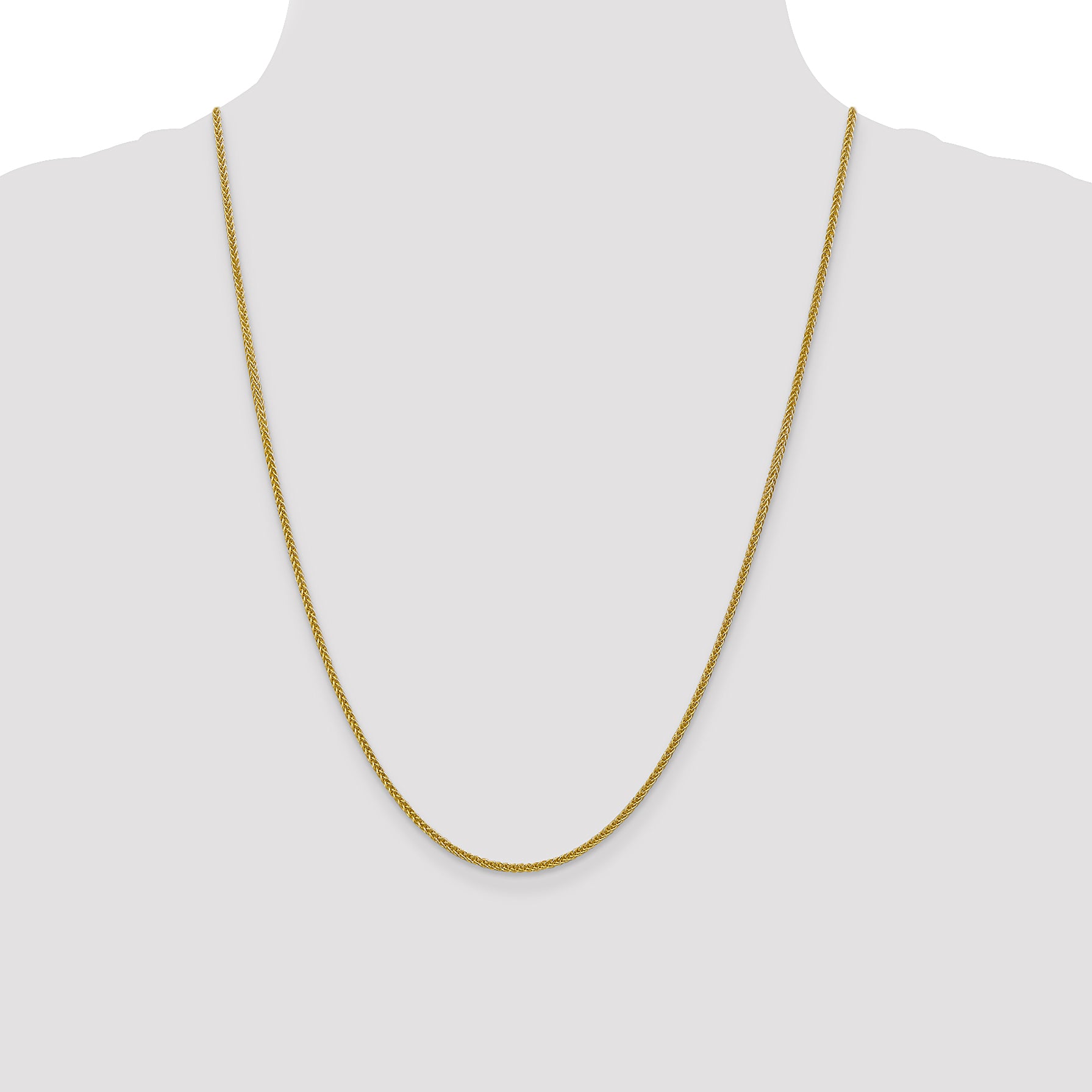 14K 16 inch 2mm Semi-Solid 3-Wire Wheat with Lobster Clasp Chain