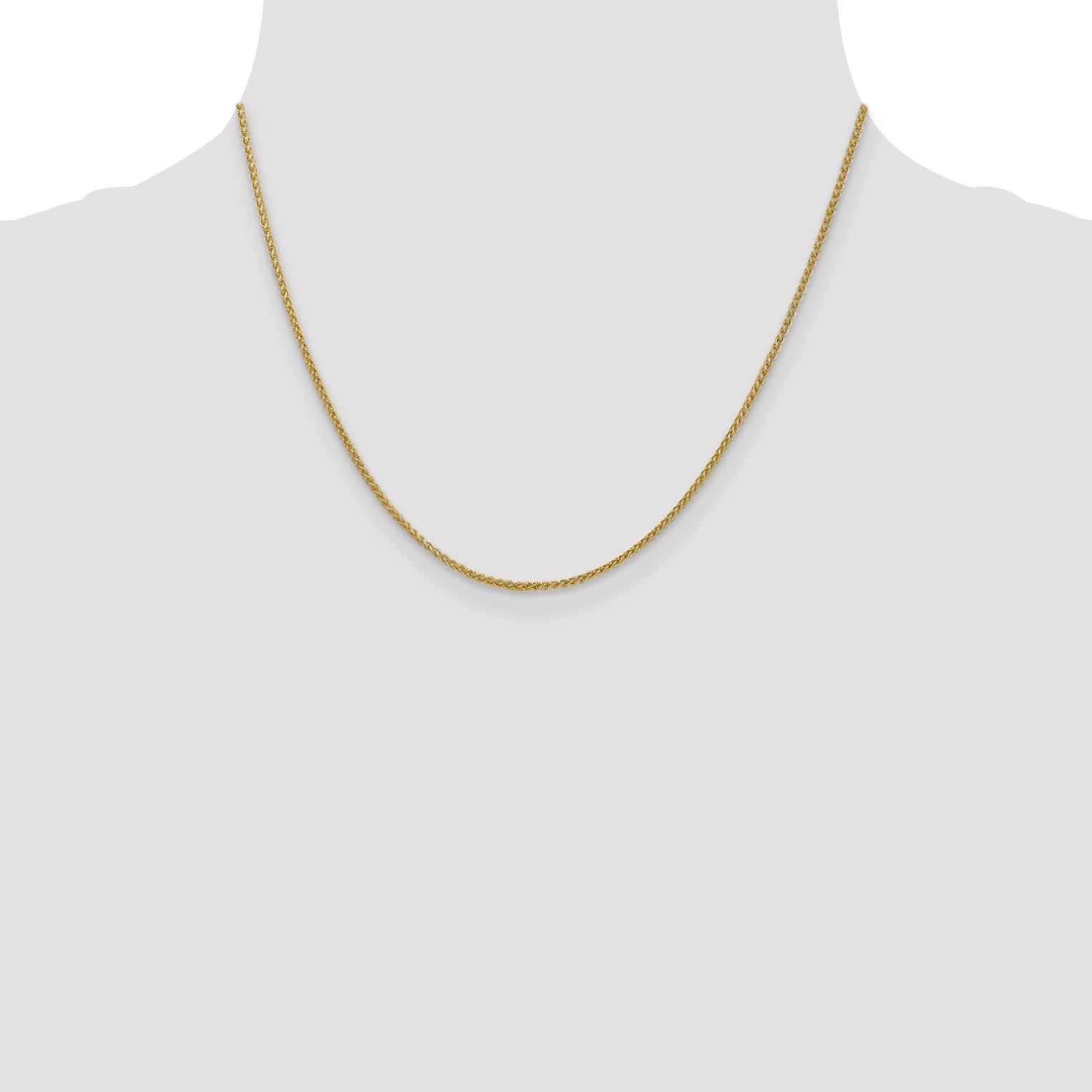 14K 16 inch 1.55mm Semi-Solid Wheat with Lobster Clasp Chain