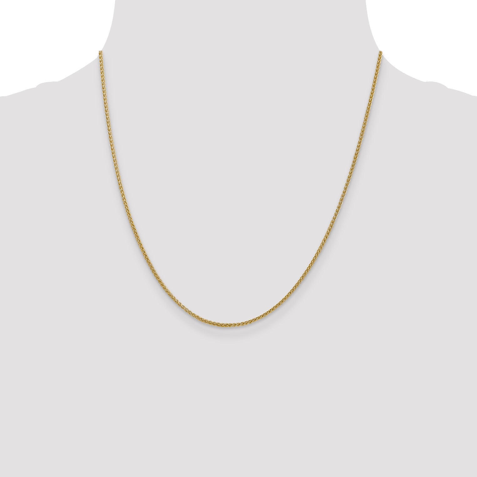 14K 16 inch 1.55mm Semi-Solid Wheat with Lobster Clasp Chain