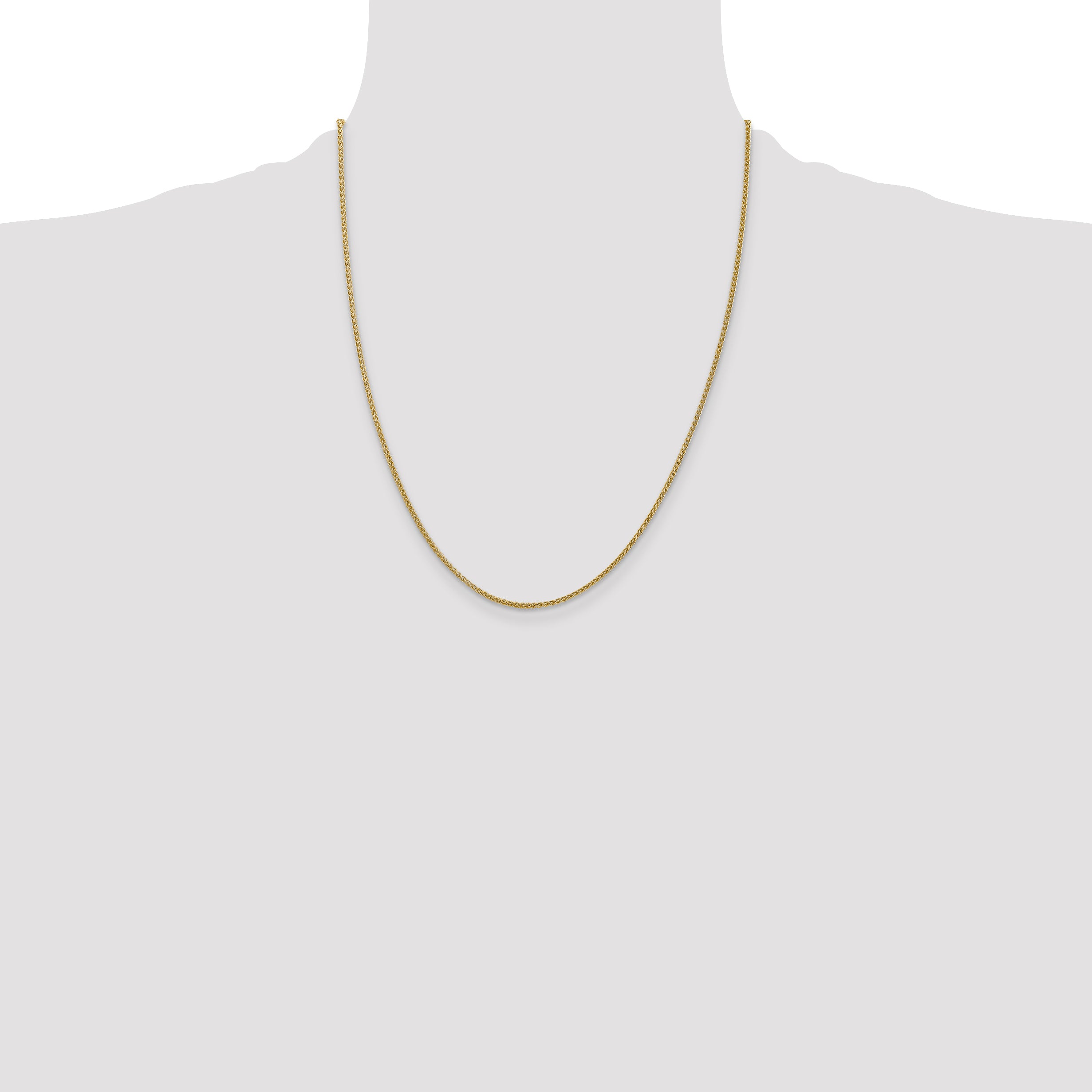 14K 16 inch 1.55mm Semi-Solid Wheat with Lobster Clasp Chain