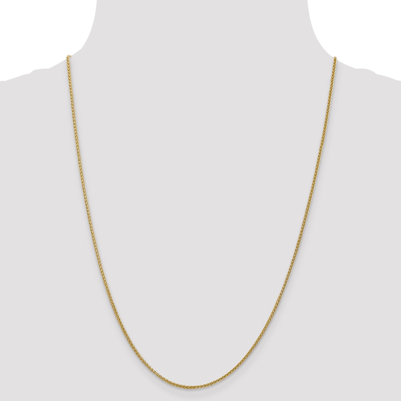 14K 16 inch 1.55mm Semi-Solid Wheat with Lobster Clasp Chain