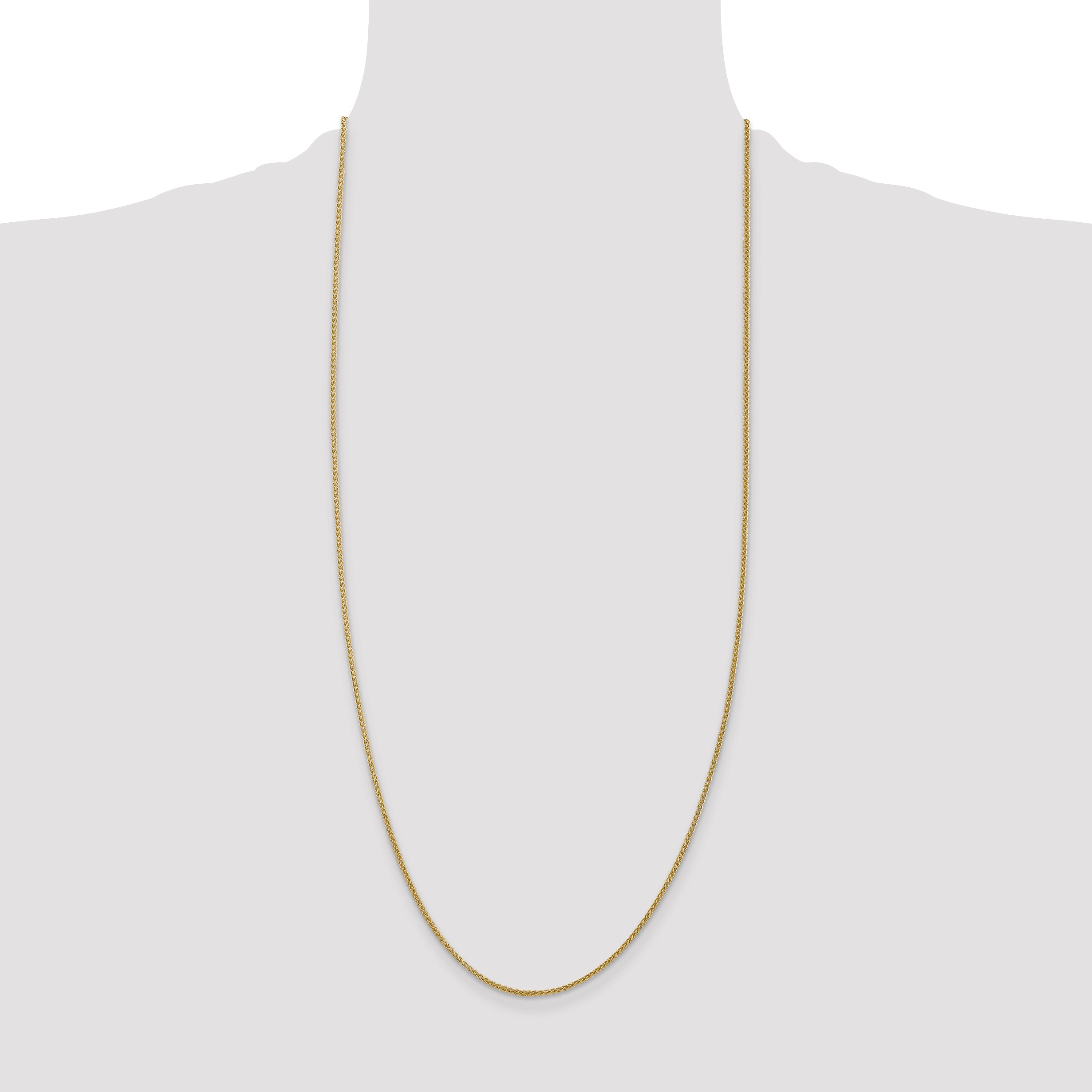 14K 16 inch 1.55mm Semi-Solid Wheat with Lobster Clasp Chain