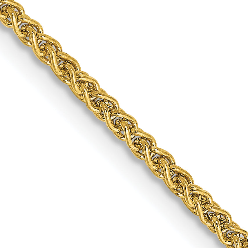 14K 30 inch 1.55mm Semi-Solid Wheat with Lobster Clasp Chain