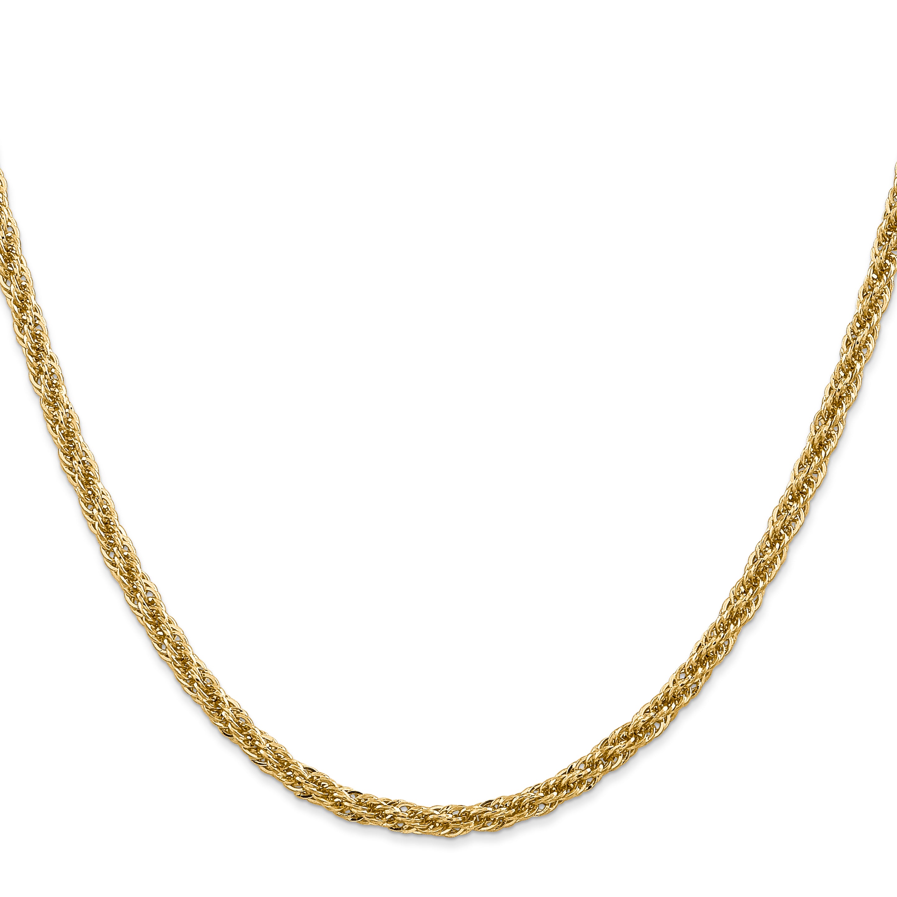 14K 16 inch 3.3mm Diamond-cut Semi Solid with Lobster Clasp Chain