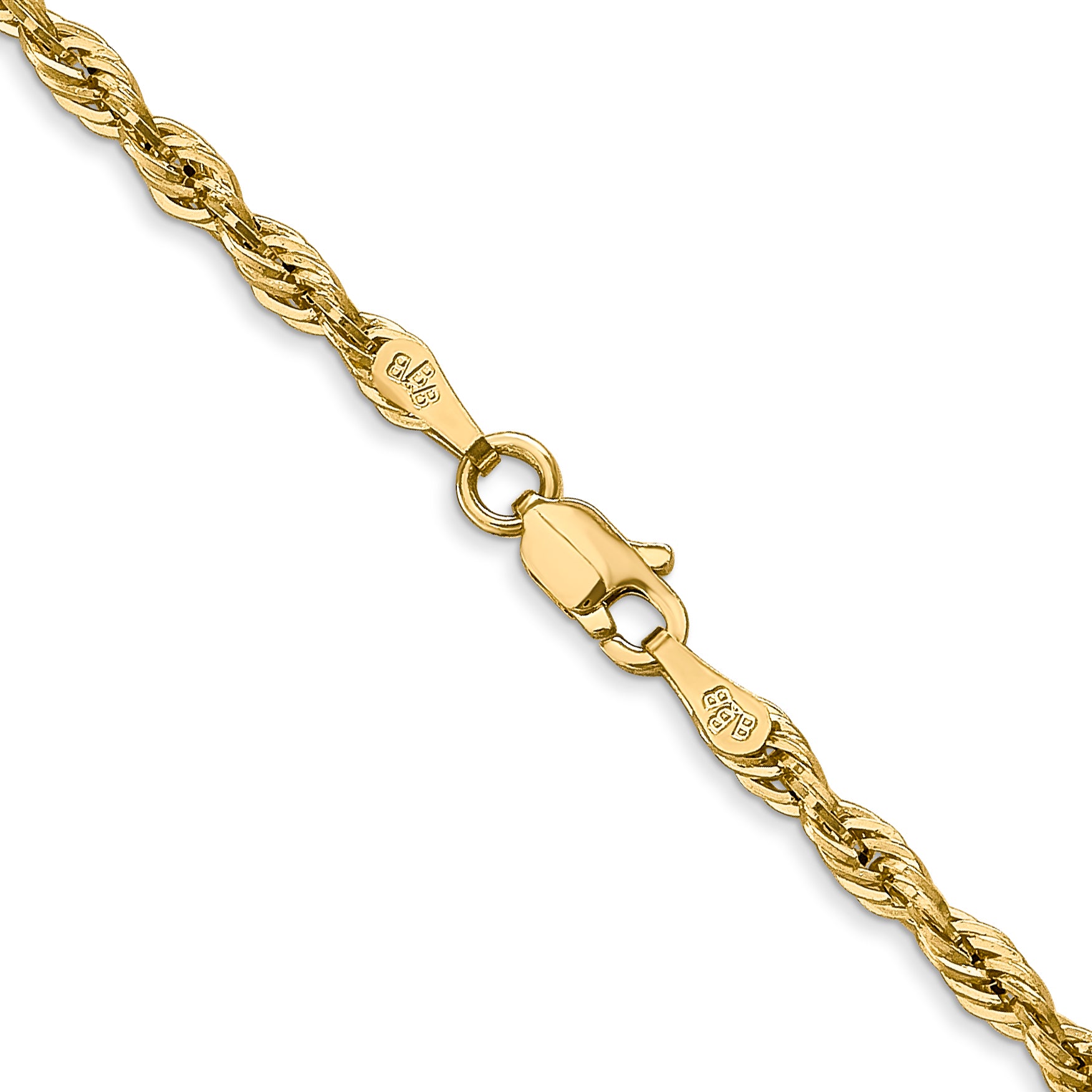 14K 16 inch 2.8mm Semi Solid Rope with Lobster Clasp Chain