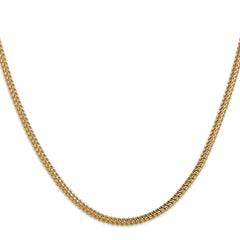 14K Gold Unisex Franco Chain with Fancy Lobster Clasp 18 Inch