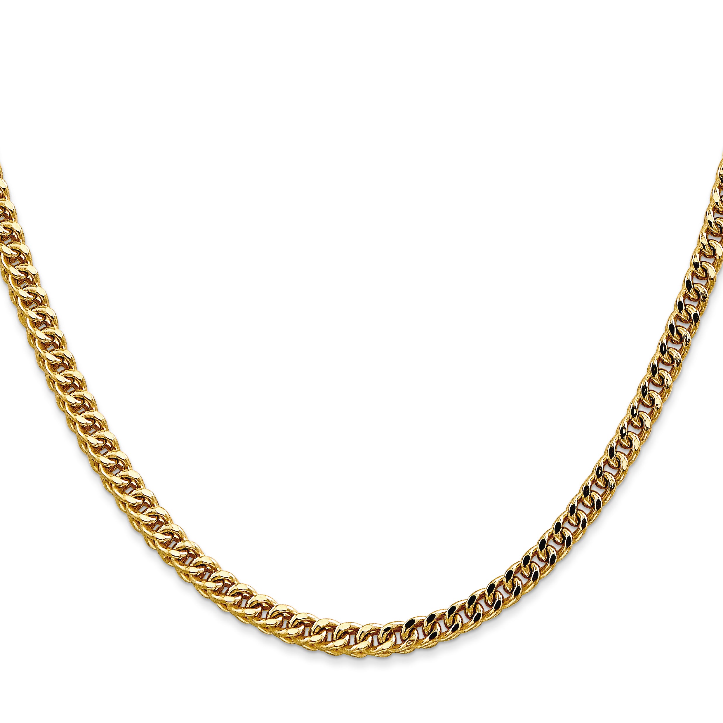 14K Gold Franco Necklace with Fancy Lobster Clasp for Unisex Elegance