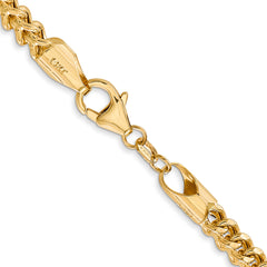 14K 18 inch 3.7mm Semi-Solid Franco with Fancy Lobster Clasp Chain