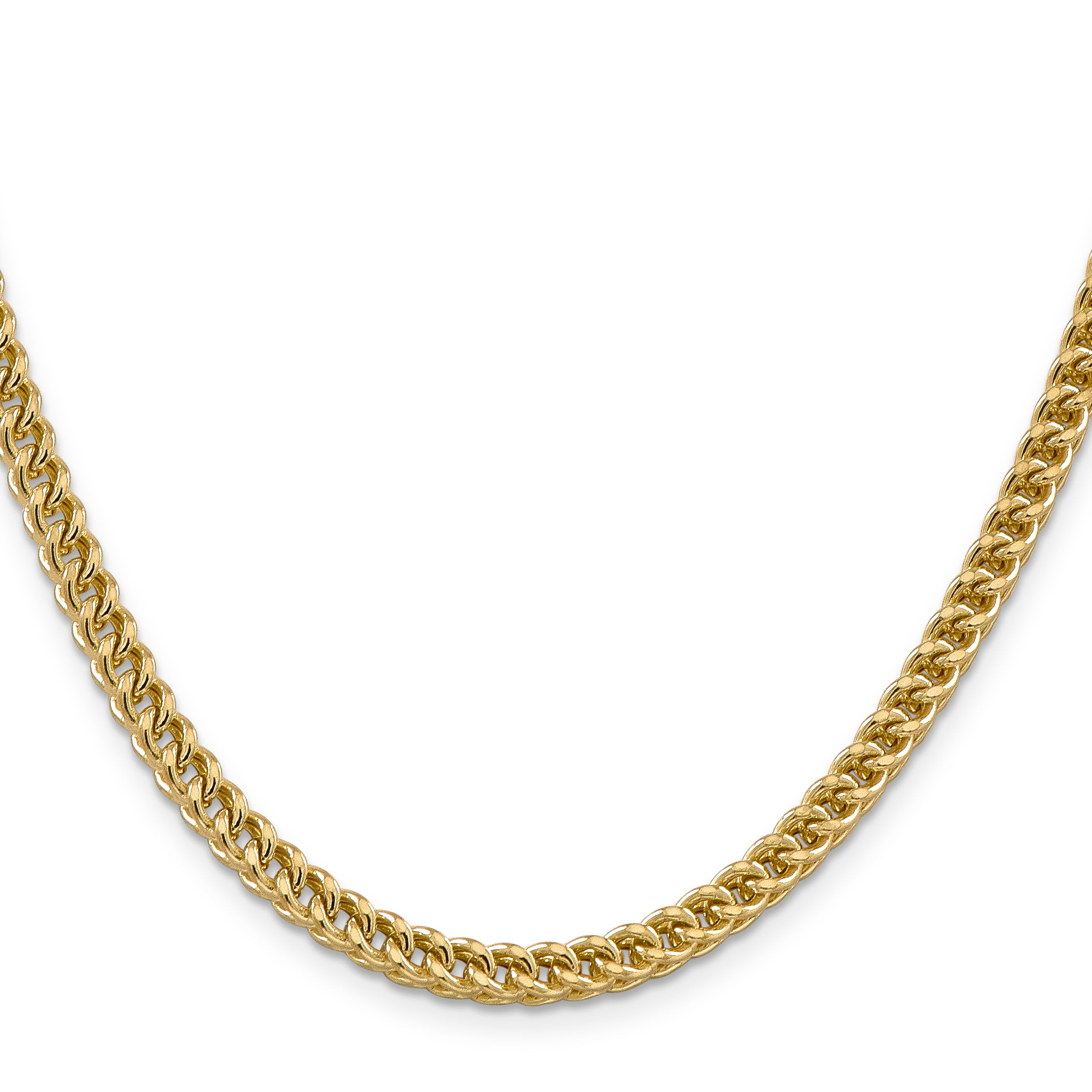 14K Gold Franco Chain Necklace with Fancy Lobster Clasp for Men