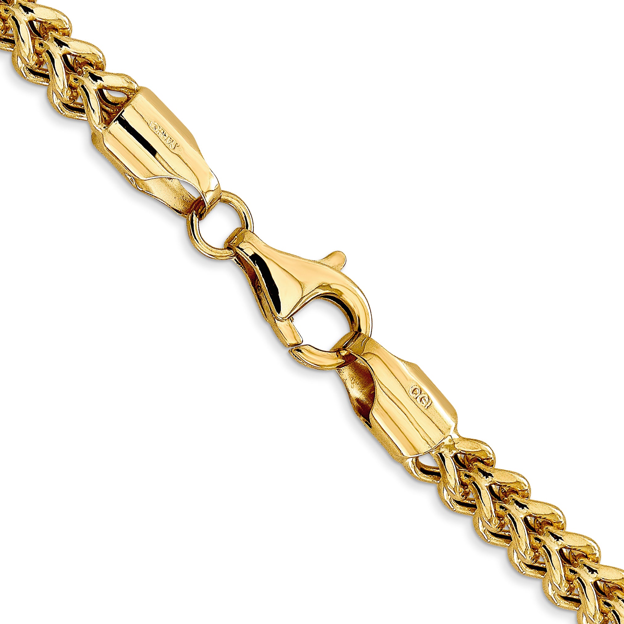 14K 22 inch 4.5mm Semi-Solid Franco with Fancy Lobster Clasp Chain