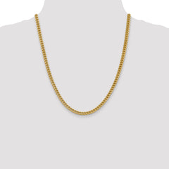 14K Gold Franco Chain Necklace with Fancy Lobster Clasp for Men