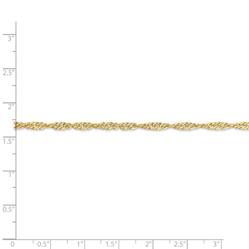 14K Yellow Gold 2.75mm Lightweight Singapore Chain