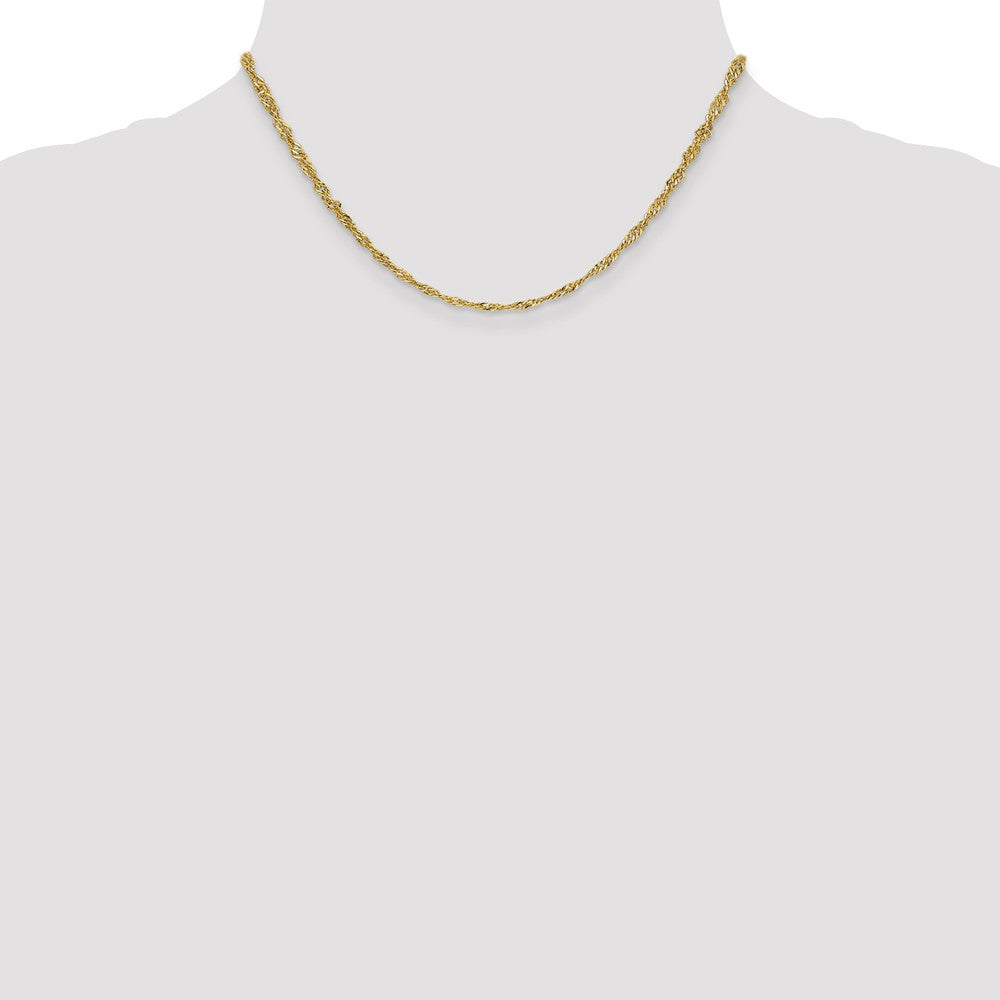 14K Yellow Gold 2.75mm Lightweight Singapore Chain