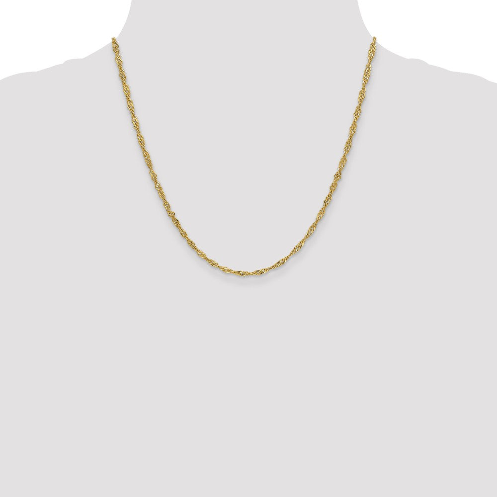 14K Yellow Gold 2.75mm Lightweight Singapore Chain