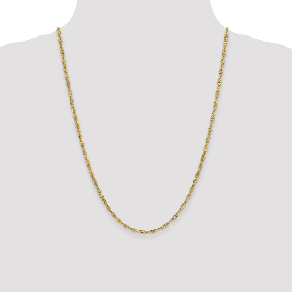 14K Yellow Gold 2.75mm Lightweight Singapore Chain