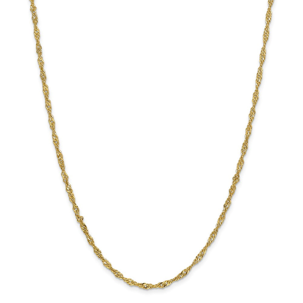 14K Yellow Gold 2.75mm Lightweight Singapore Chain