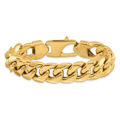 14K 8 inch 15mm Semi-Solid Miami Cuban with Lobster Clasp Bracelet