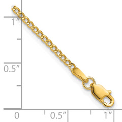 14K 7 inch 1.85mm Semi-Solid Curb with Lobster Clasp Bracelet