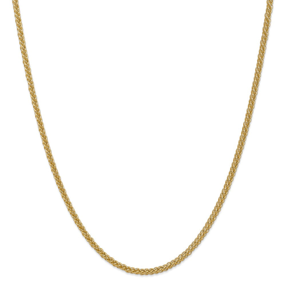 14K Yellow Gold 2.60mm Semi-solid 3-Wire Wheat Chain