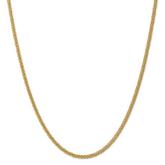 14K Yellow Gold 2.60mm Semi-solid 3-Wire Wheat Chain