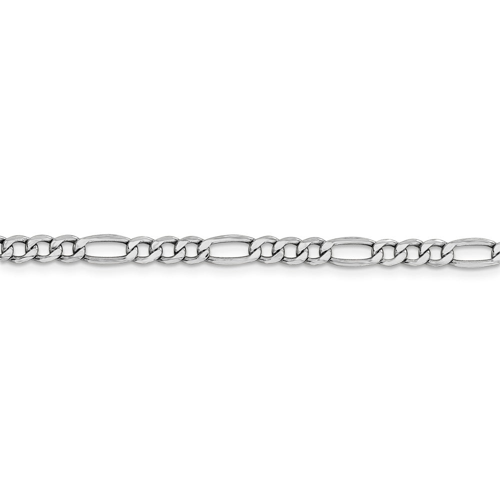 14K WG 4.4mm Semi-Solid Figaro Chain