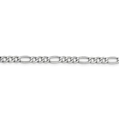 14K WG 4.4mm Semi-Solid Figaro Chain