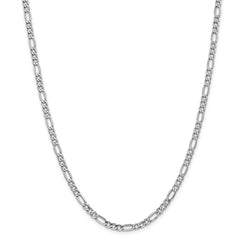 14K WG 4.4mm Semi-Solid Figaro Chain