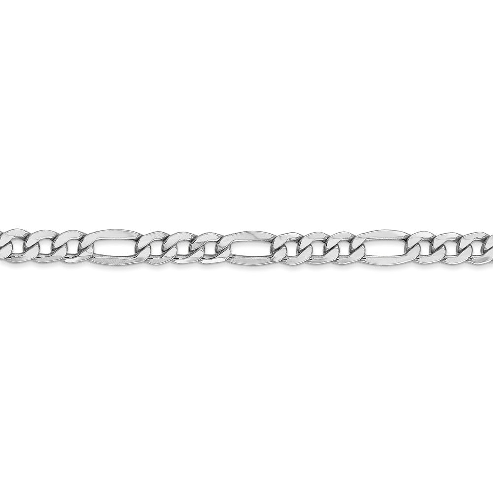 14K WG 5.75mm Semi-Solid Figaro Chain