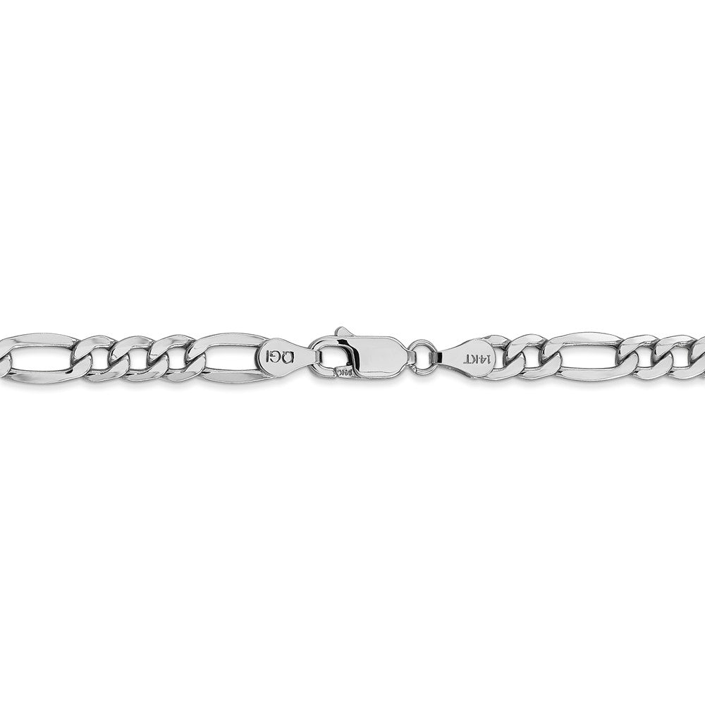 14K WG 5.75mm Semi-Solid Figaro Chain